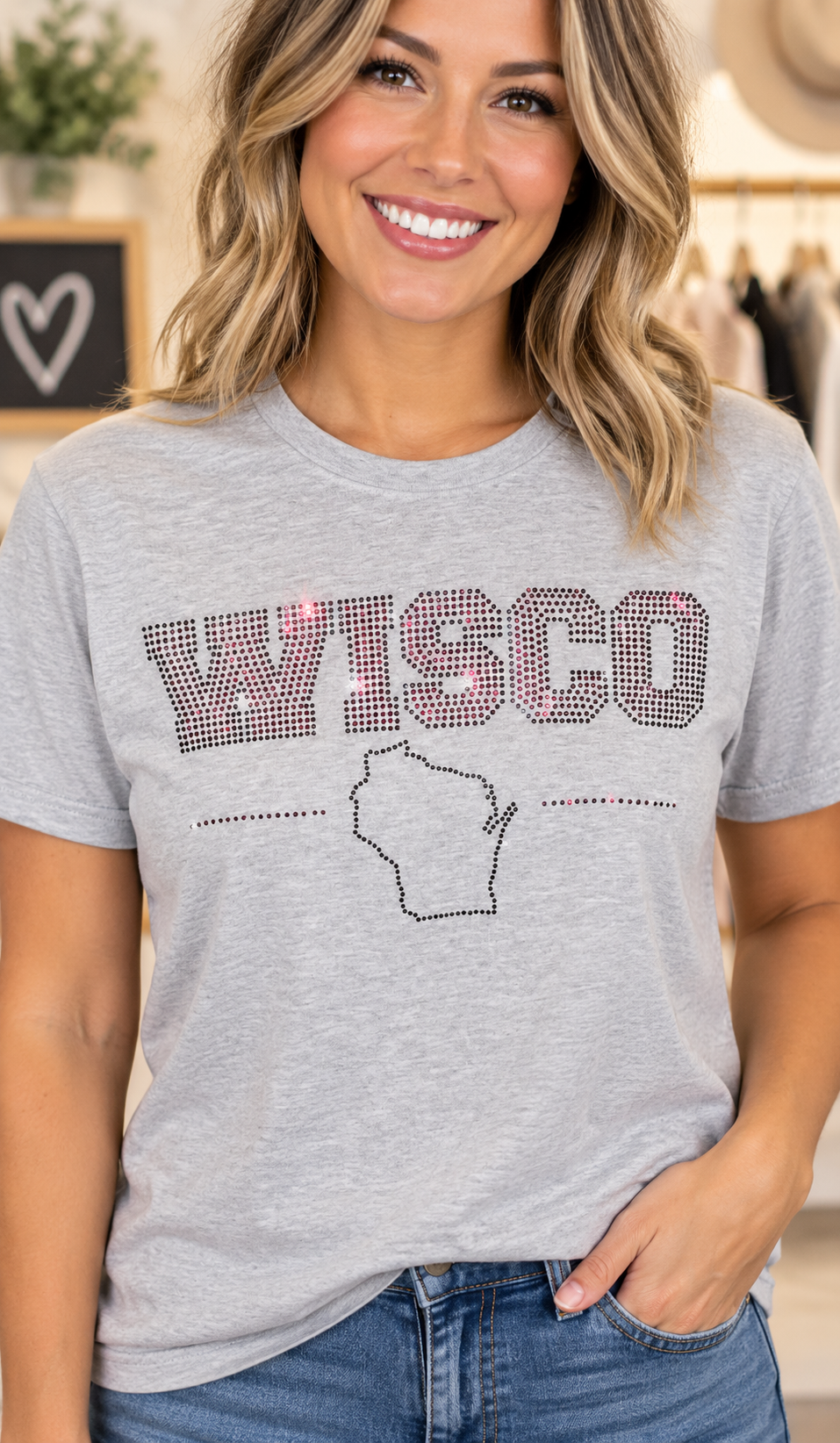 Rhinestone WISCO t-shirt