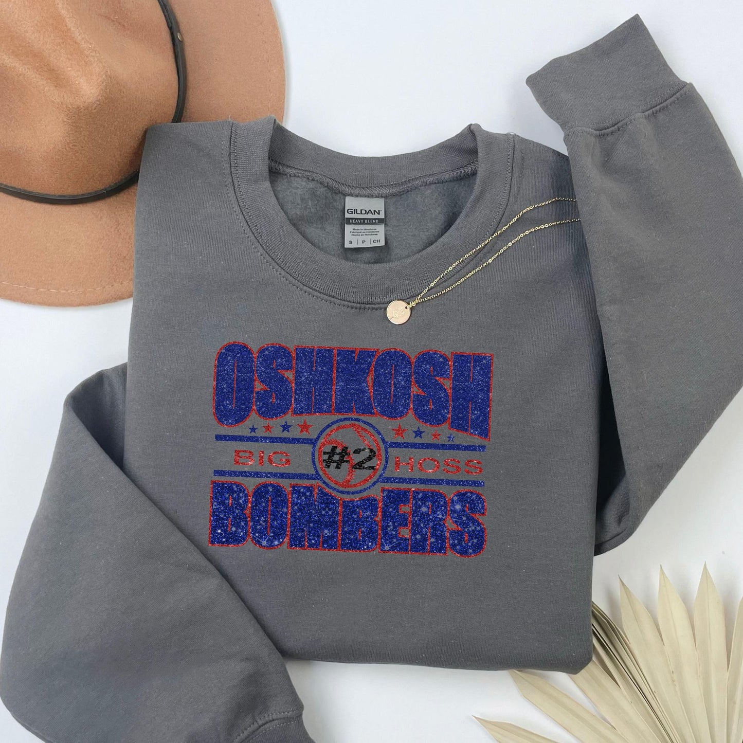 Customizable Glitter Oshkosh Bombers Crewneck