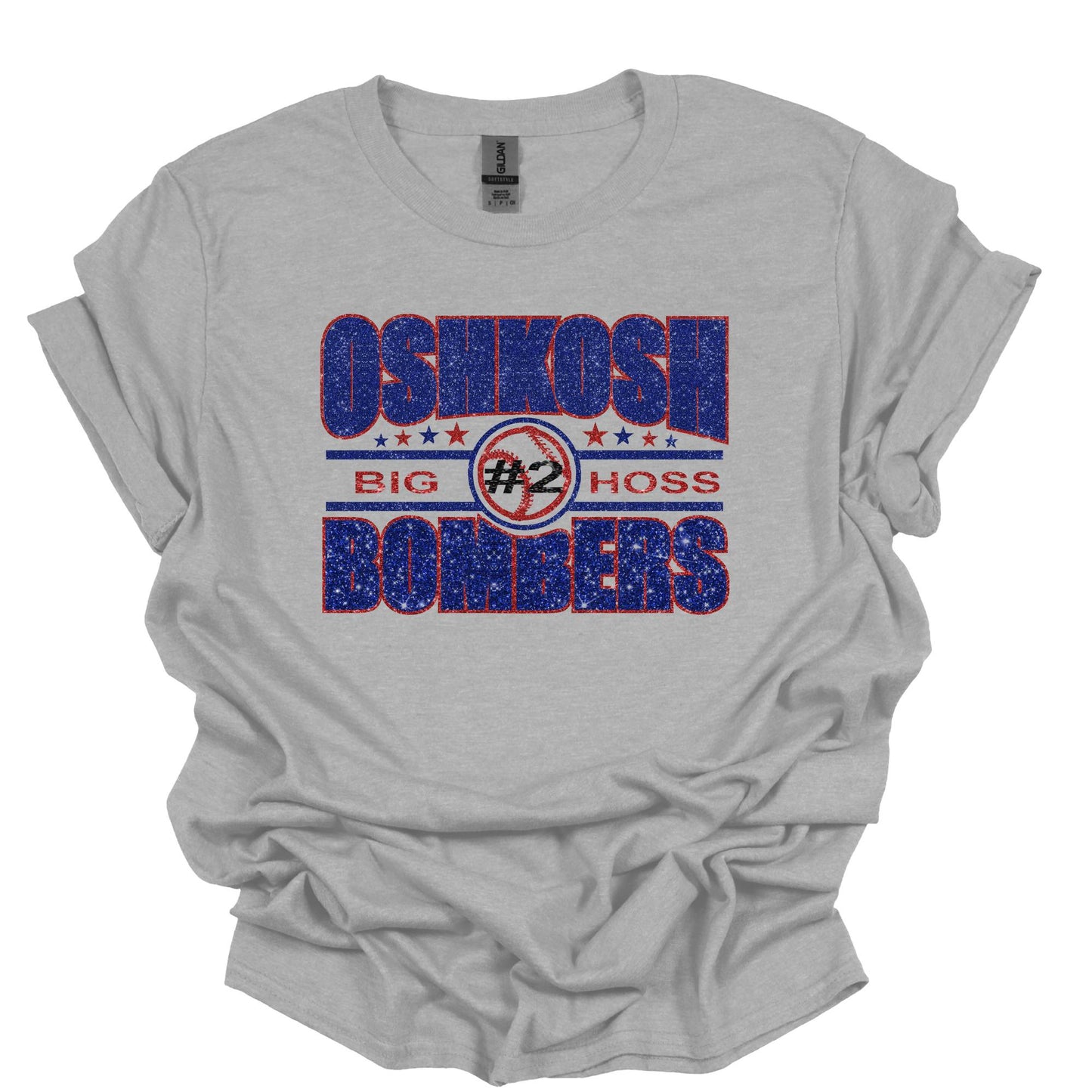 Customizable Oshkosh Bombers Glitter T-shirt