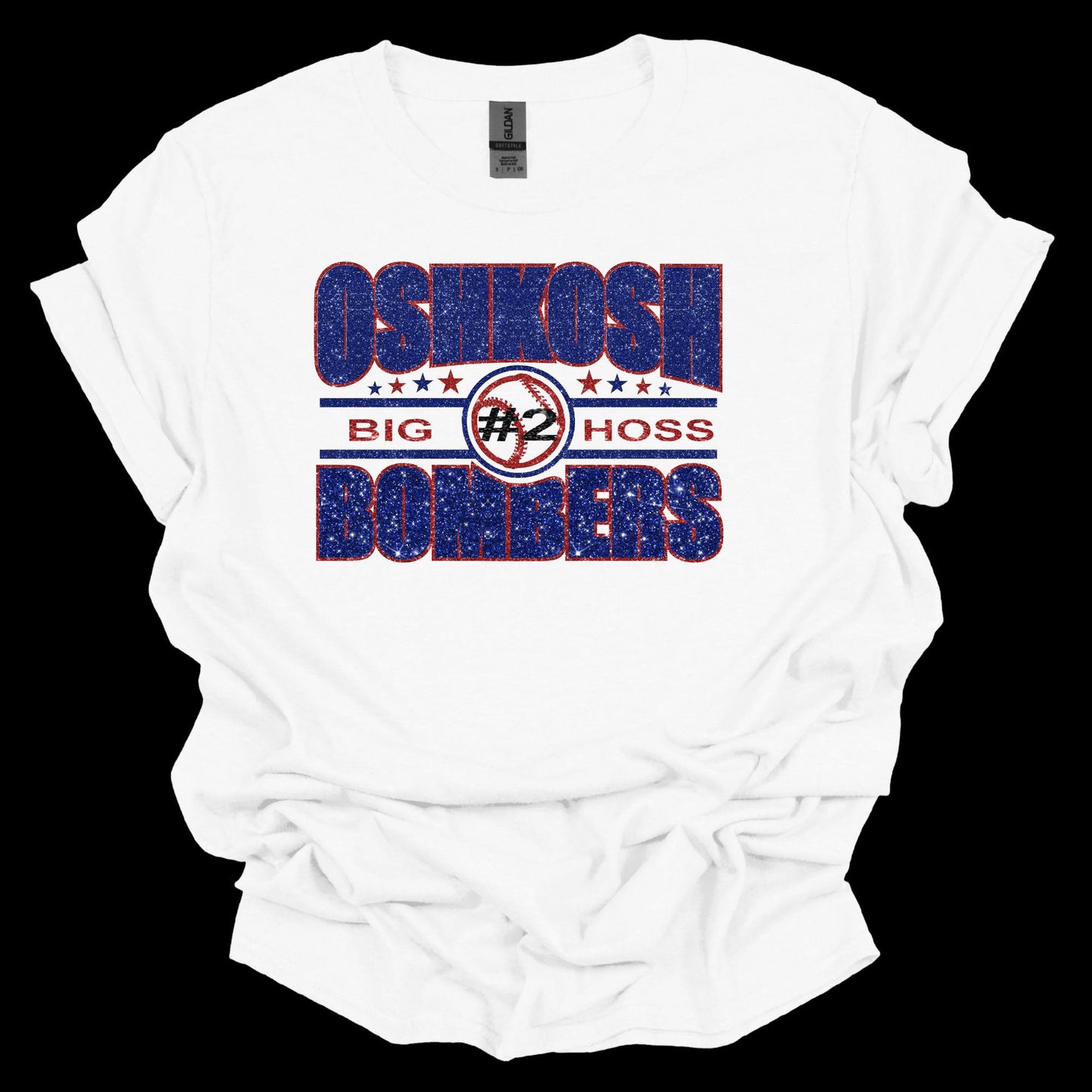 Customizable Oshkosh Bombers Glitter T-shirt