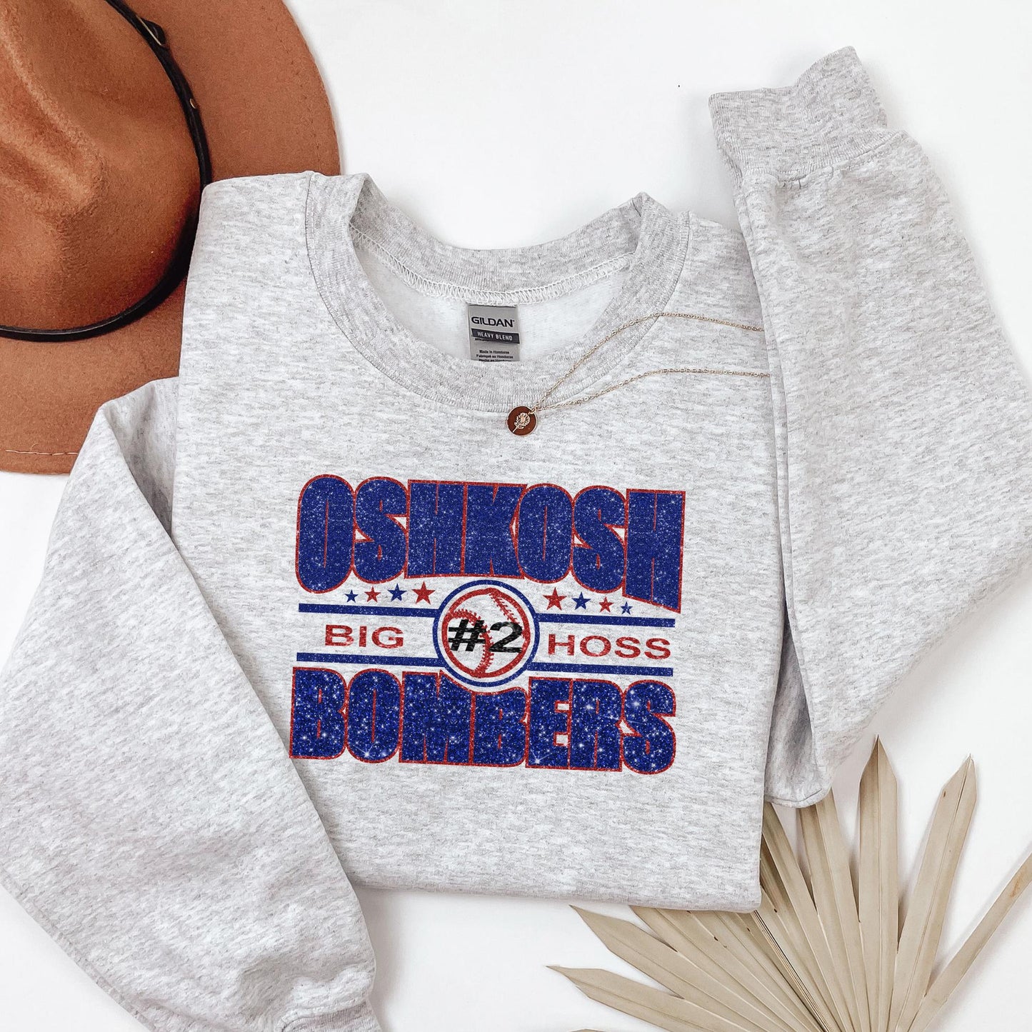 Customizable Glitter Oshkosh Bombers Crewneck